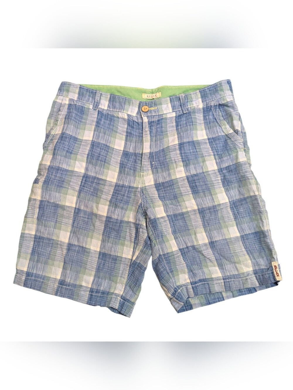 Tommy Bahama Relax 100% Linen Plaid Shorts Men's Size 34 9"inseam Lightweight